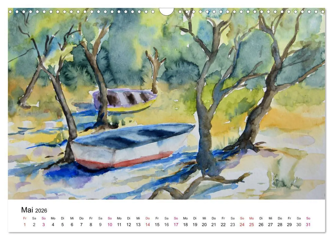 Bild: 9783457976876 | Mit Aquarellen durch das Jahr (Wandkalender 2026 DIN A3 quer),...