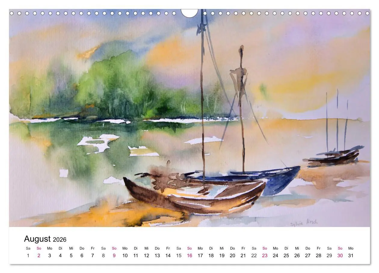 Bild: 9783457976876 | Mit Aquarellen durch das Jahr (Wandkalender 2026 DIN A3 quer),...
