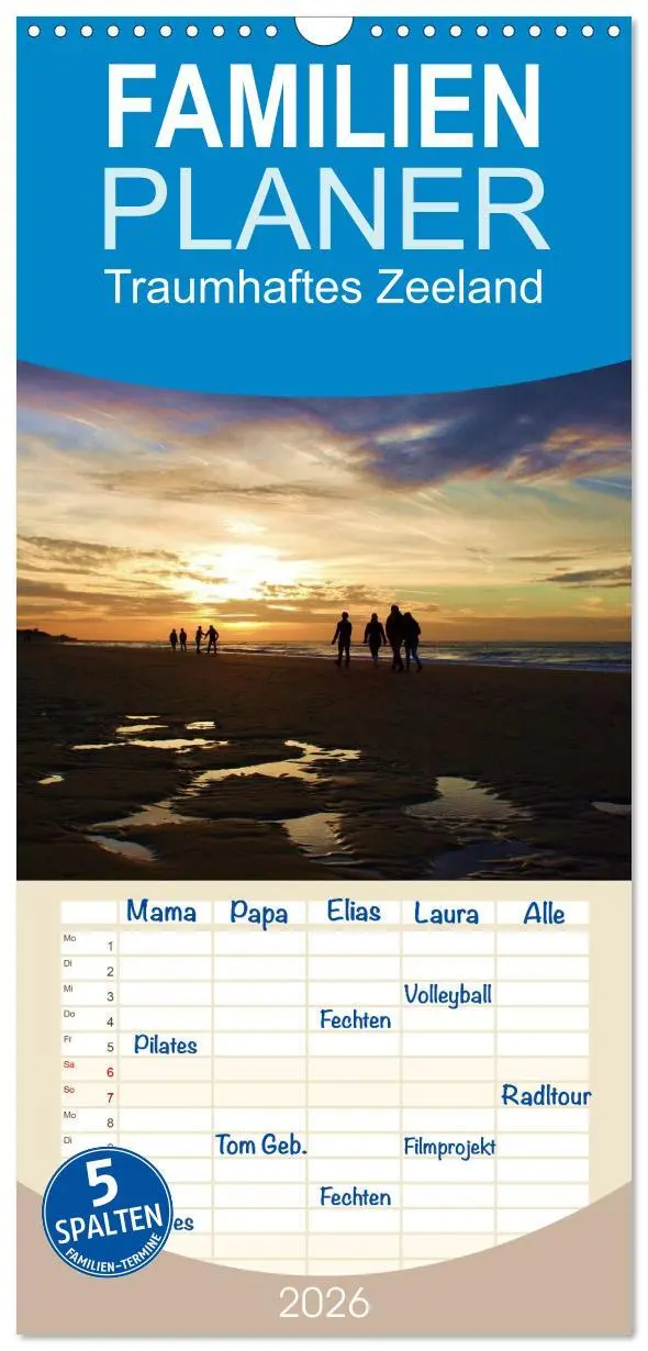 Cover: 9783516516876 | Familienplaner 2026 - Traumhaftes Zeeland mit 5 Spalten...
