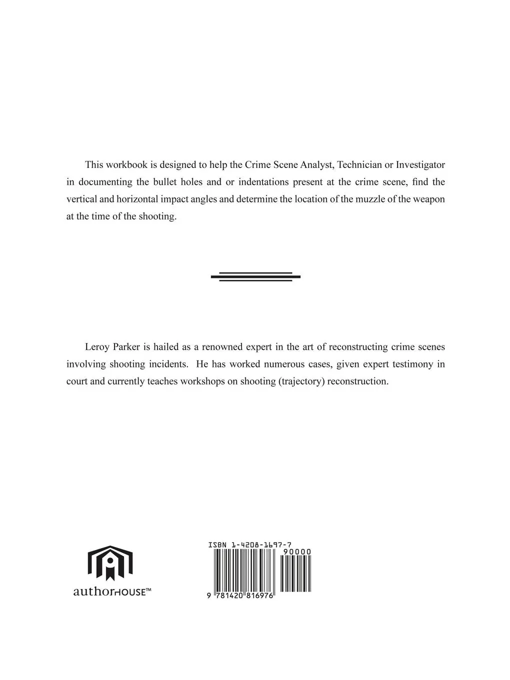 Rückseite: 9781420816976 | Workbook on Crime Scene Reconstruction of Shooting Incidents | Parker