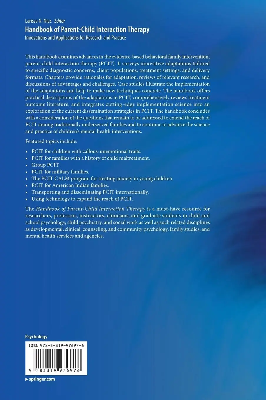 Rückseite: 9783319976976 | Handbook of Parent-Child Interaction Therapy | Larissa N. Niec | Buch