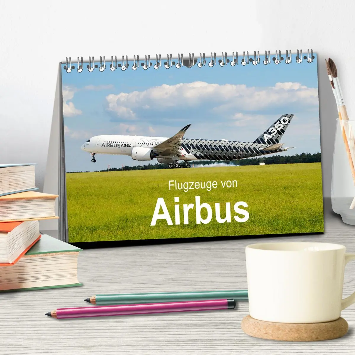 Bild: 9783457586976 | Flugzeuge von Airbus (Tischkalender 2026 DIN A5 quer), CALVENDO...