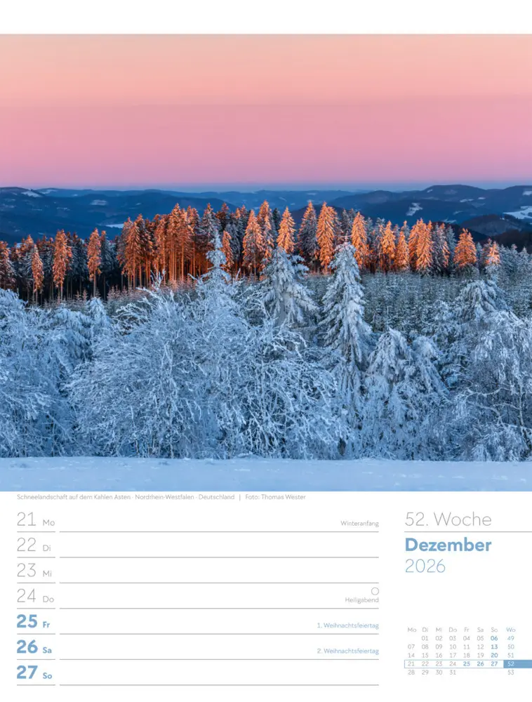 Bild: 9783838426976 | Unser Wald Wochenplaner Kalender 2026 | Ackermann Kunstverlag GmbH