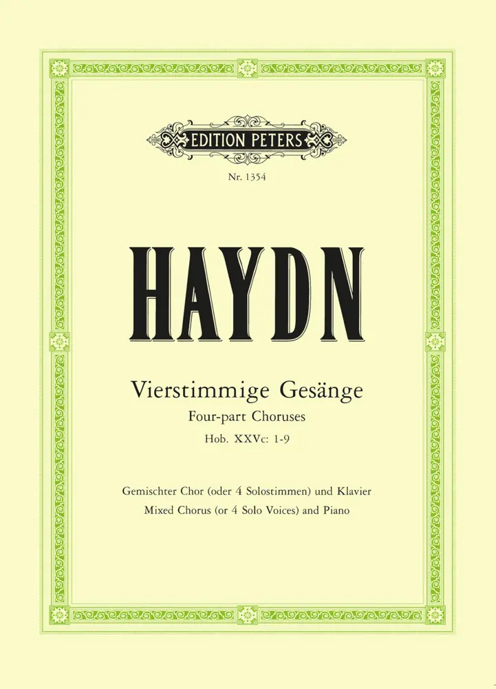 Cover: 9790014006976 | 9 Four-Part Songs | Joseph Haydn | Taschenbuch | Choral Music | Buch