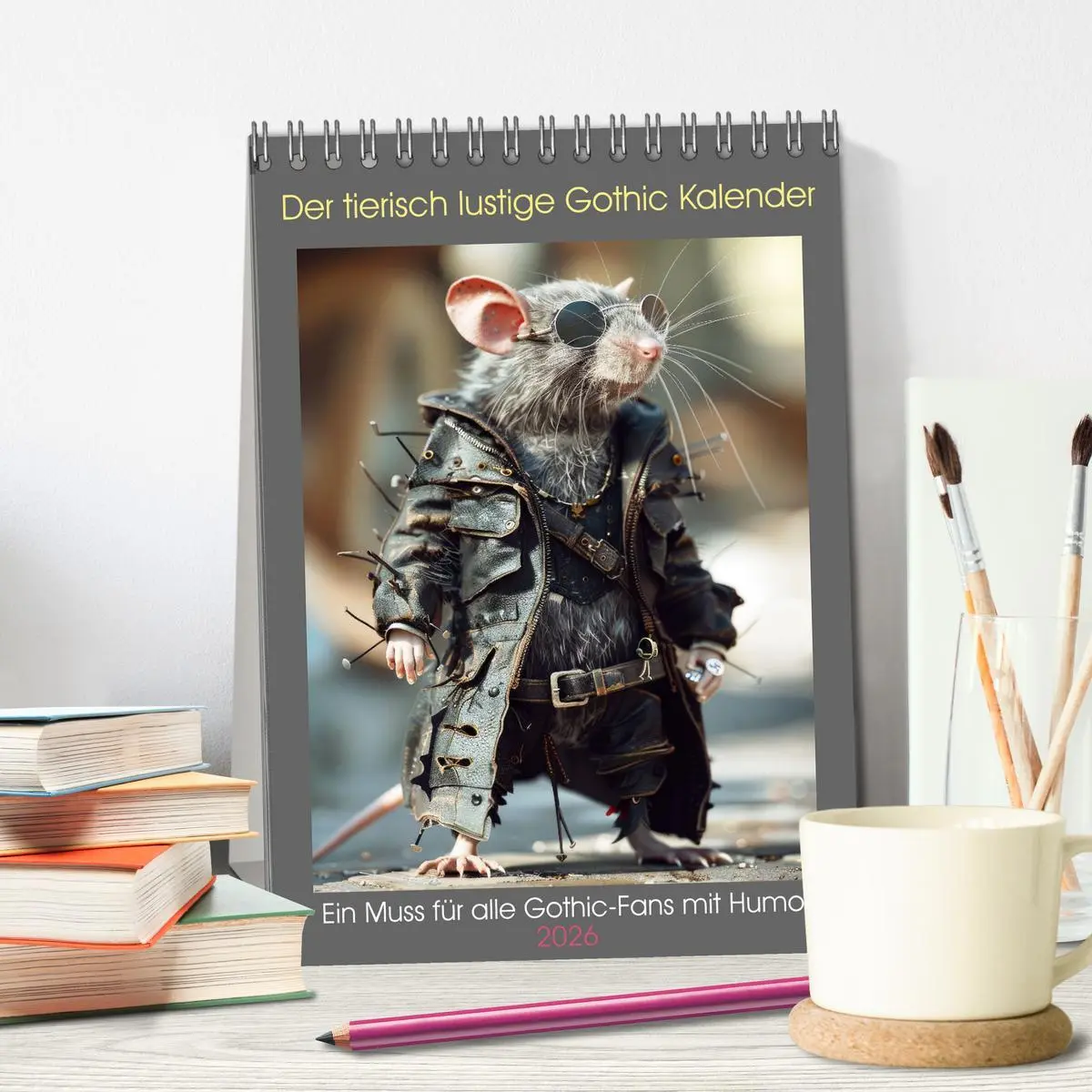 Bild: 9783516257076 | Der tierisch lustige Gothic Kalender (Tischkalender 2026 DIN A5...