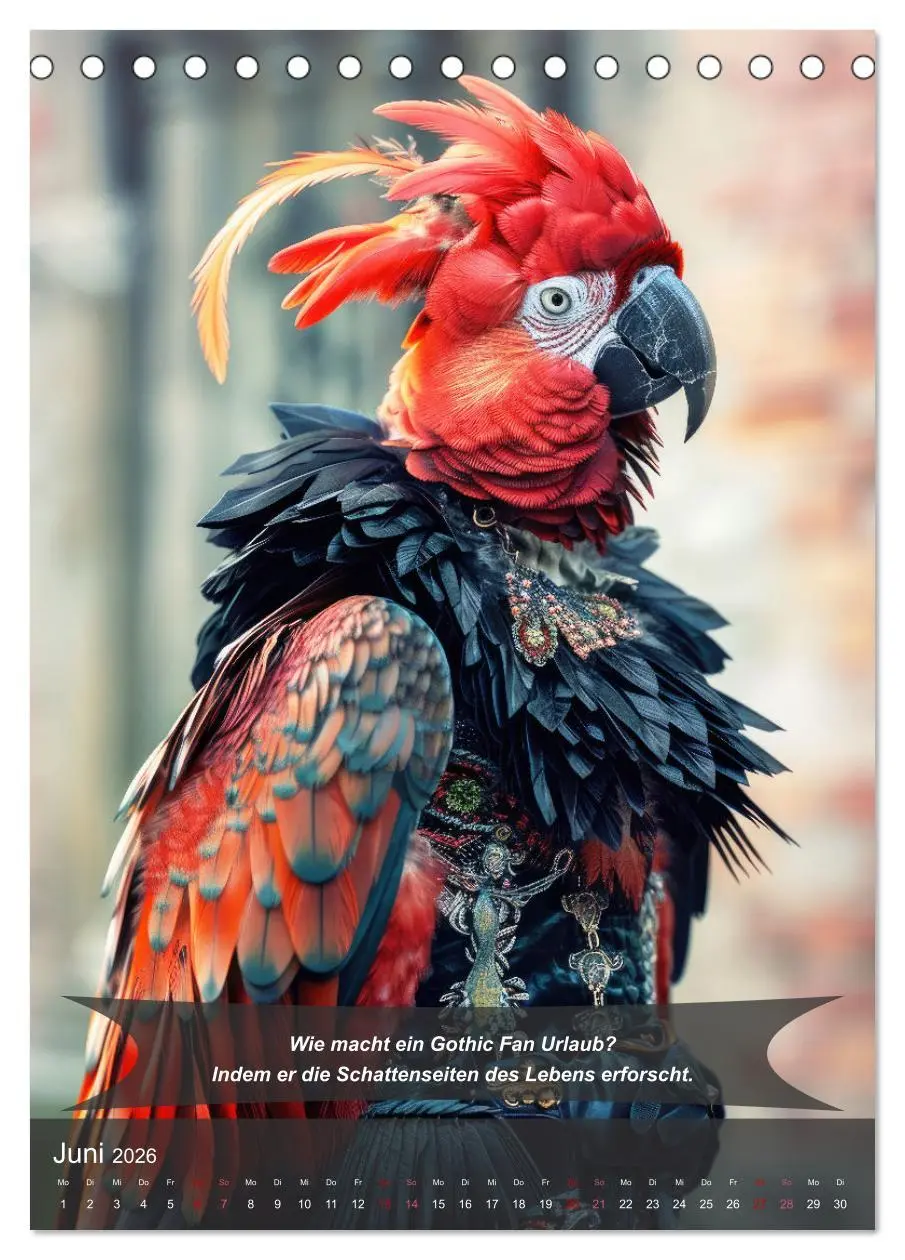 Bild: 9783516257076 | Der tierisch lustige Gothic Kalender (Tischkalender 2026 DIN A5...
