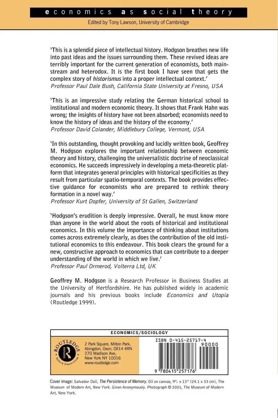 Rückseite: 9780415257176 | How Economics Forgot History | Geoffrey M Hodgson | Taschenbuch | 2001