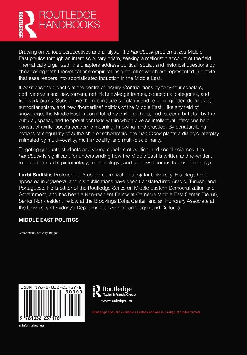 Rückseite: 9781032237176 | Routledge Handbook of Middle East Politics | Larbi Sadiki | Buch