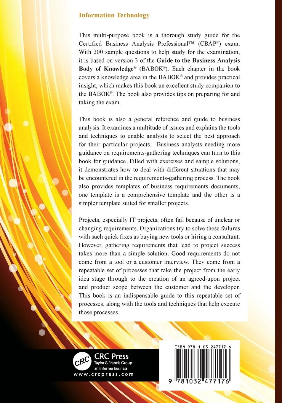 Rückseite: 9781032477176 | CBAP® Certification and BABOK® Study Guide | Hans Jonasson | Buch