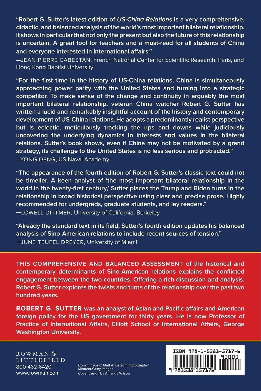 Rückseite: 9781538157176 | US-China Relations | Perilous Past, Uncertain Present | Sutter | Buch
