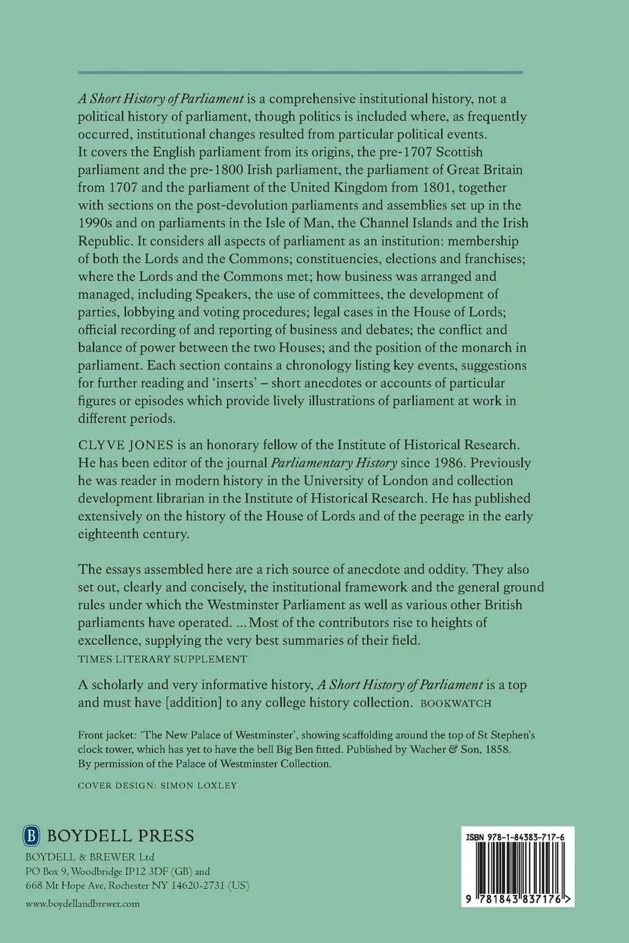 Rückseite: 9781843837176 | A Short History of Parliament | Clyve Jones | Taschenbuch | Englisch