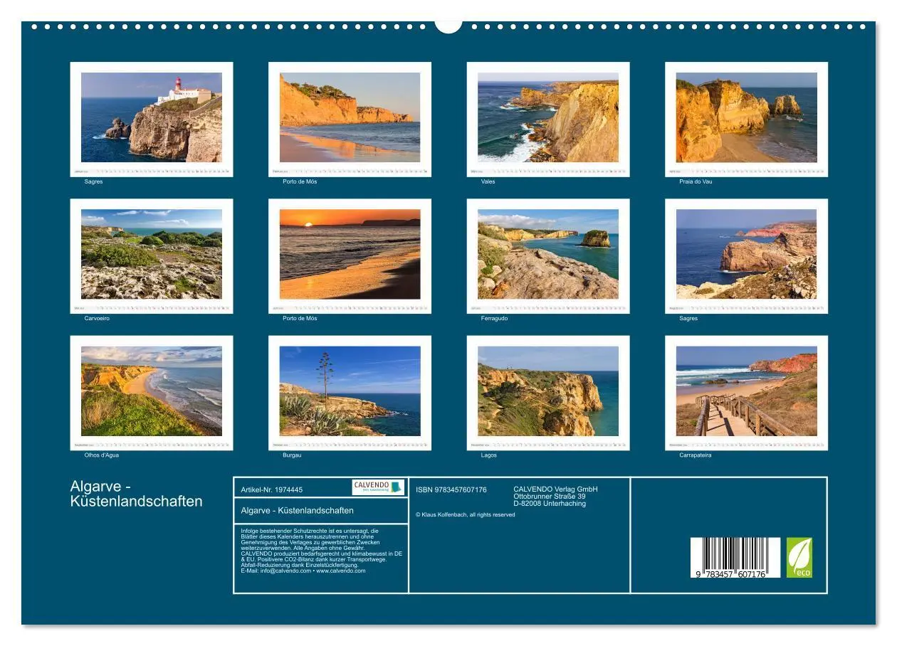 Bild: 9783457607176 | Algarve - Küstenlandschaften (Wandkalender 2026 DIN A2 quer),...