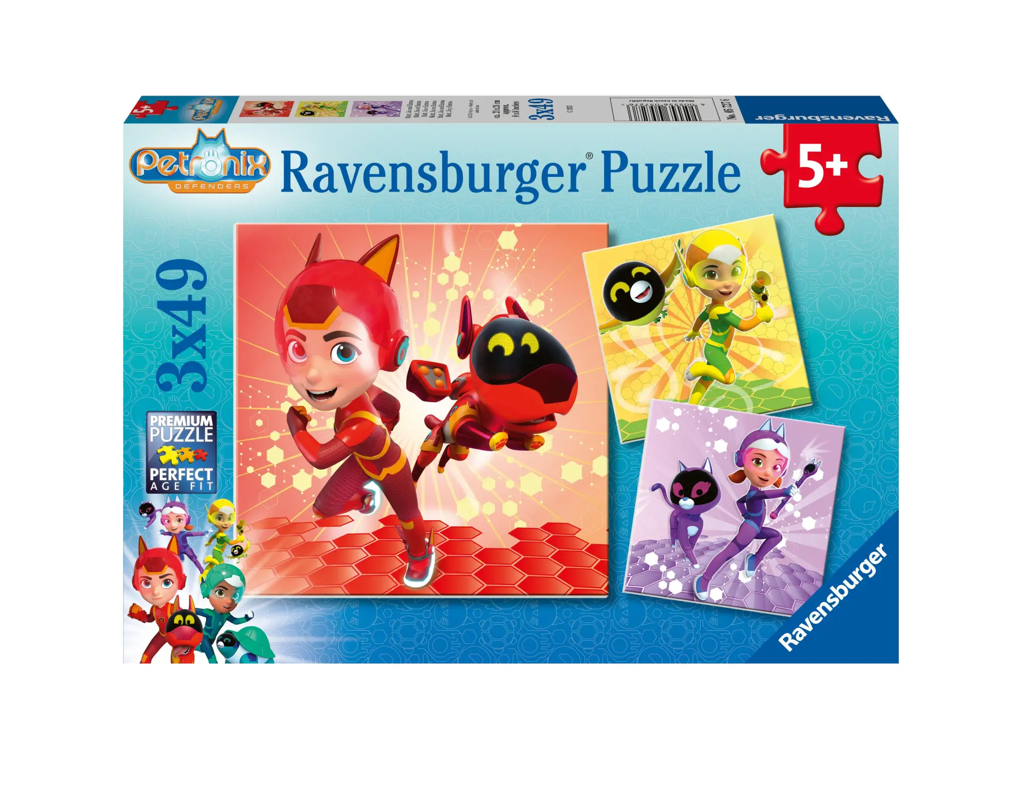 Cover: 4005556057276 | Kinderpuzzle 3x49 Teile - Petronix Defenders - Matt, Jia und Emma