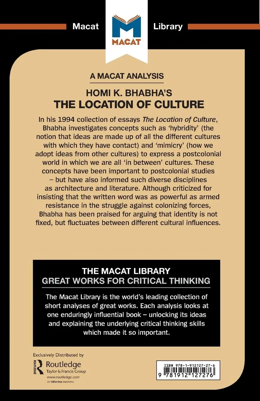 Rückseite: 9781912127276 | An Analysis of Homi K. Bhabha's The Location of Culture | Fay (u. a.)