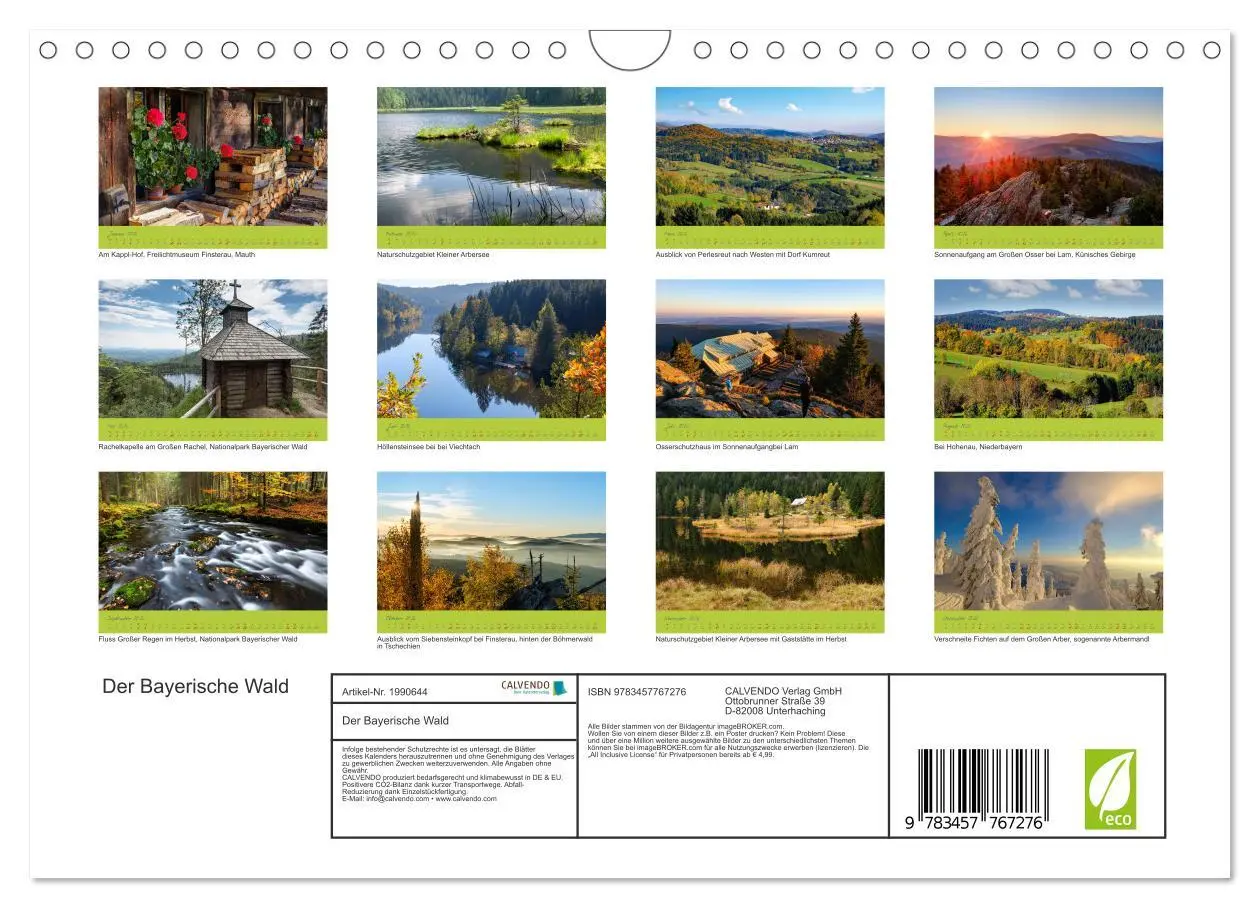 Bild: 9783457767276 | Der Bayerische Wald (Wandkalender 2026 DIN A4 quer), CALVENDO...