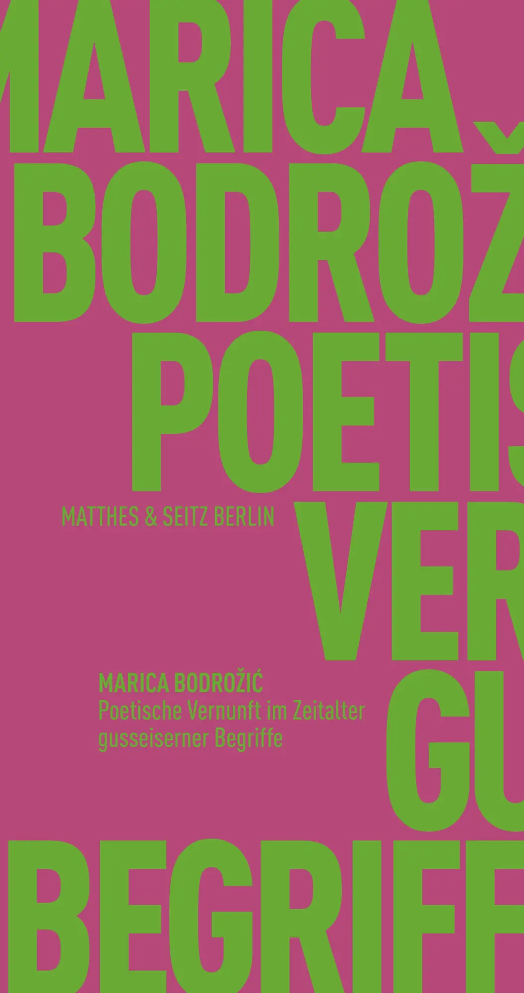 Cover: 9783957577276 | Poetische Vernunft im Zeitalter gusseiserner Begriffe | Bodrozic