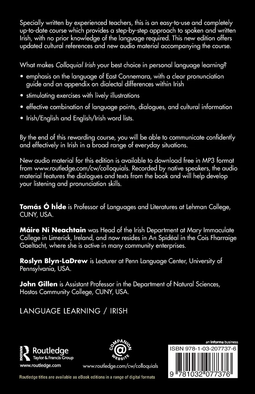 Rückseite: 9781032077376 | Colloquial Irish | The Complete Course for Beginners | hÍde (u. a.)