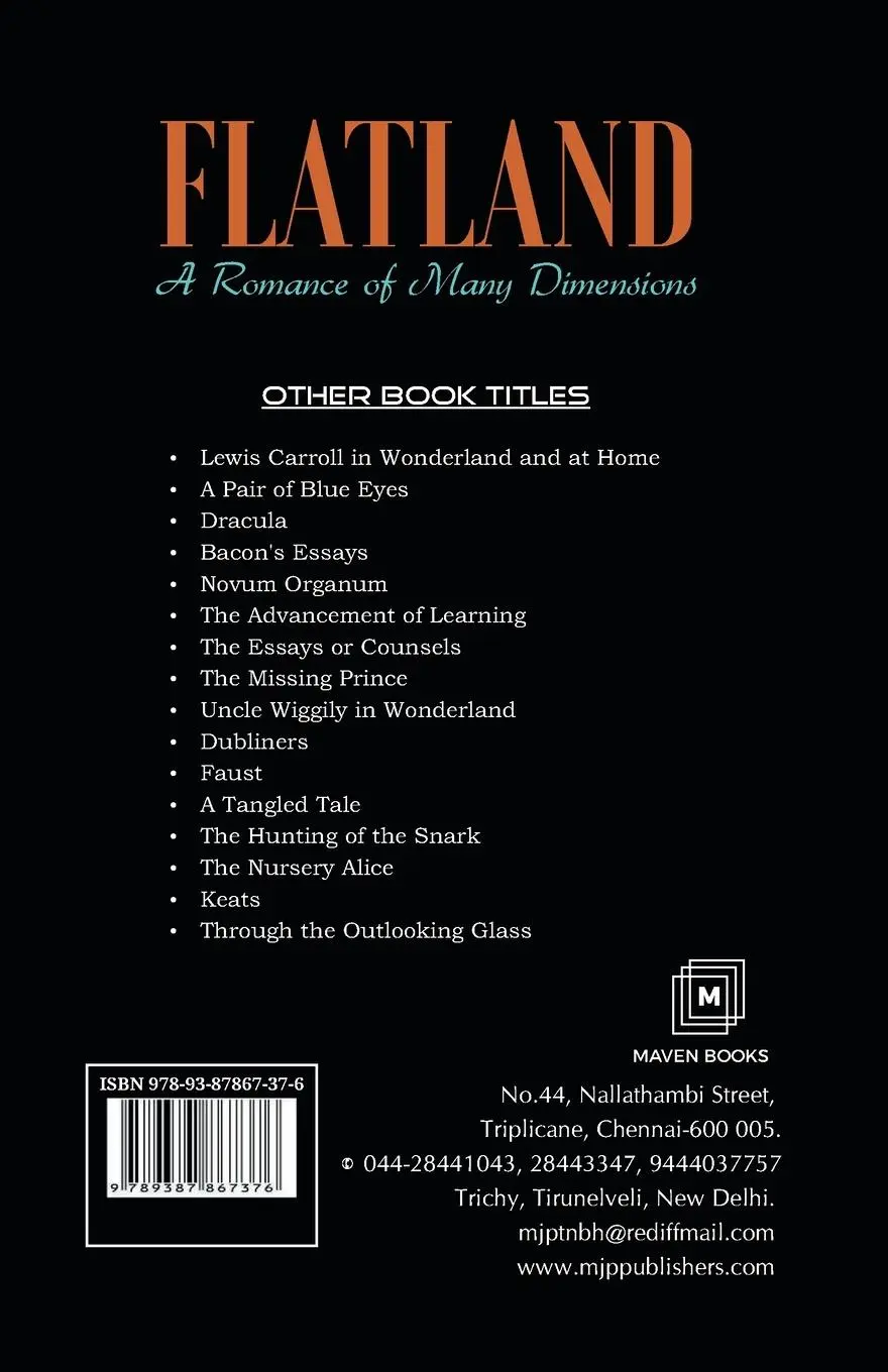 Rückseite: 9789387867376 | FLATLAND A Romance of Many Dimensions | Edwin Abbot A. | Taschenbuch