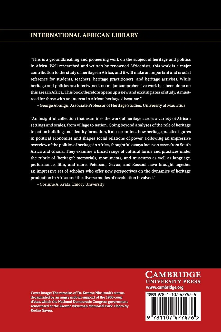 Rückseite: 9781107477476 | The Politics of Heritage in Africa | Derek Peterson (u. a.) | Buch