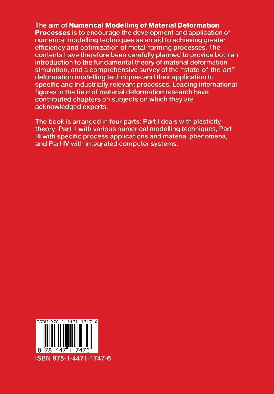 Rückseite: 9781447117476 | Numerical Modelling of Material Deformation Processes | Taschenbuch