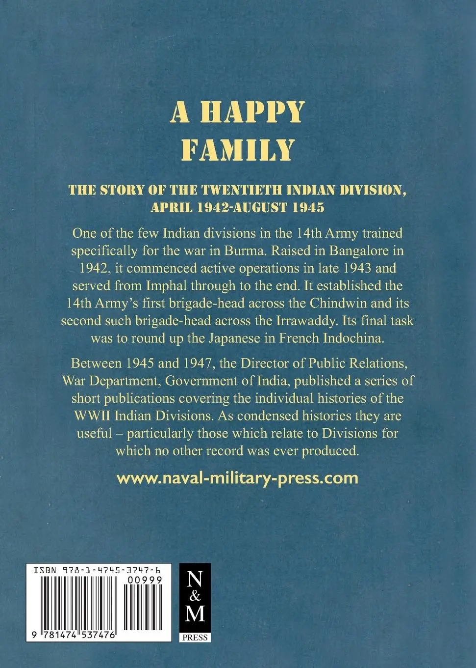 Rückseite: 9781474537476 | A HAPPY FAMILY | Divisional History | Taschenbuch | Englisch | 2023