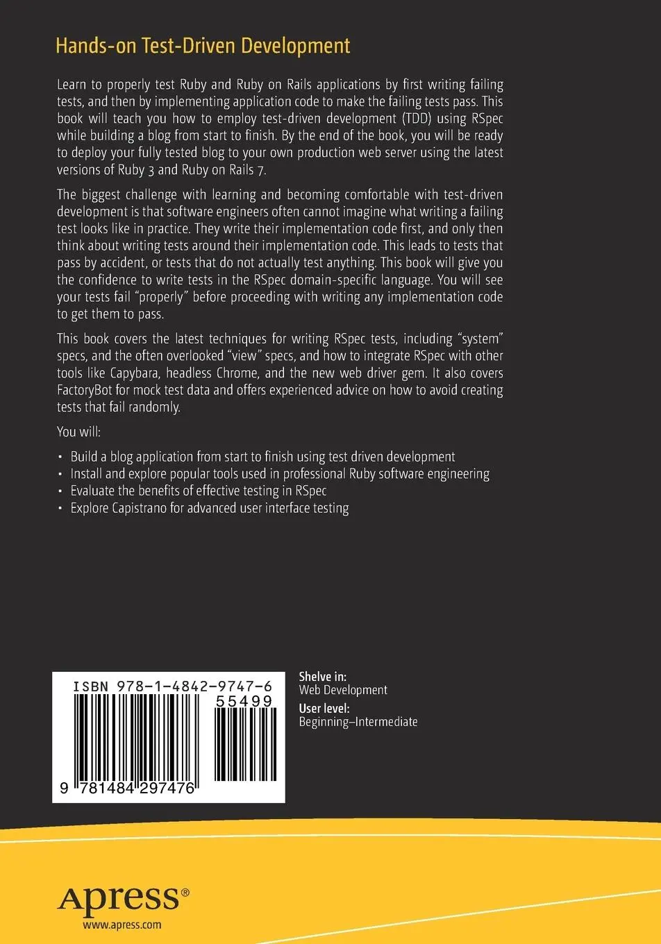 Rückseite: 9781484297476 | Hands-on Test-Driven Development | Greg Donald | Taschenbuch | xiii