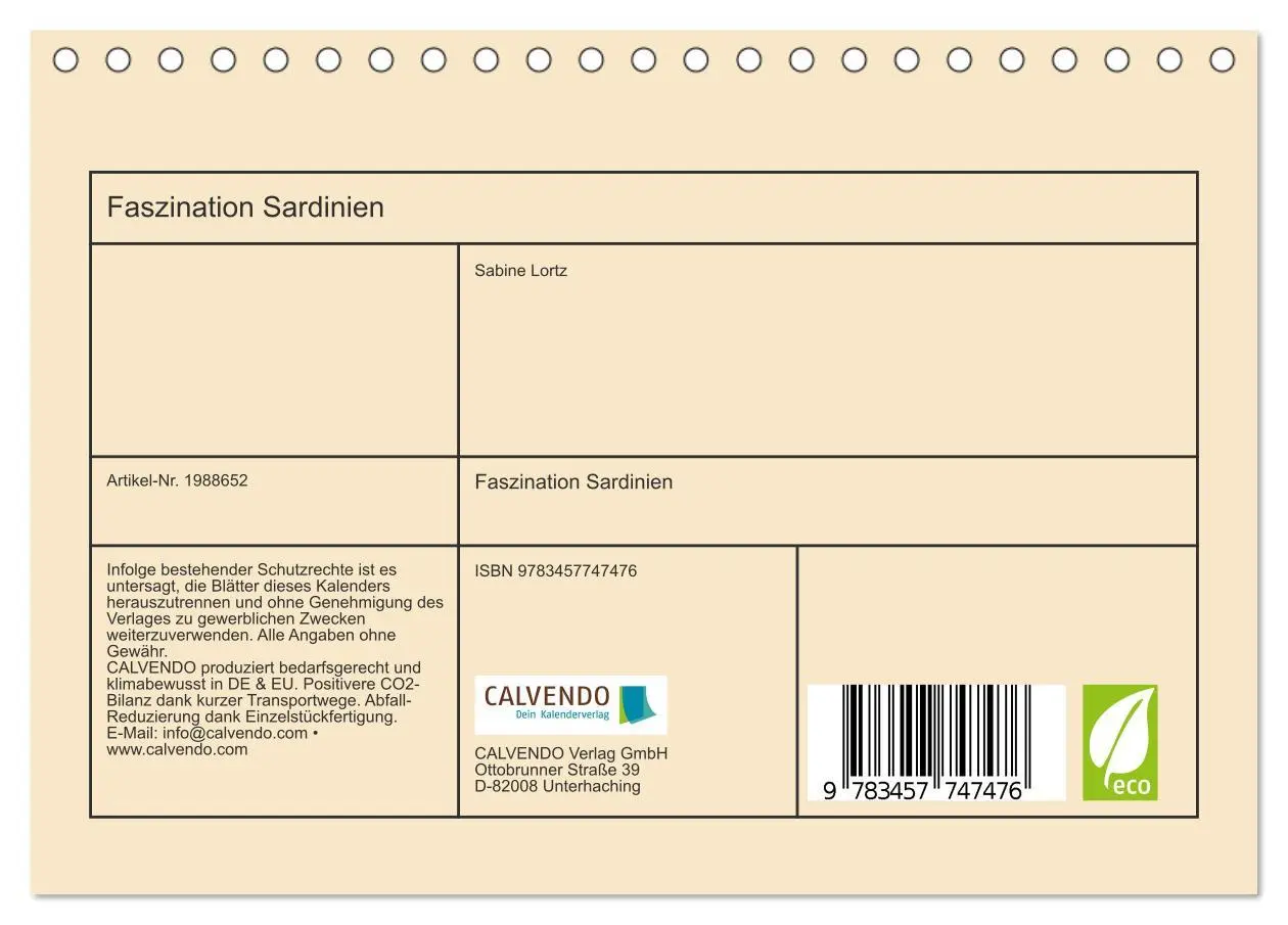 Bild: 9783457747476 | Faszination Sardinien (Tischkalender 2026 DIN A5 quer), CALVENDO...