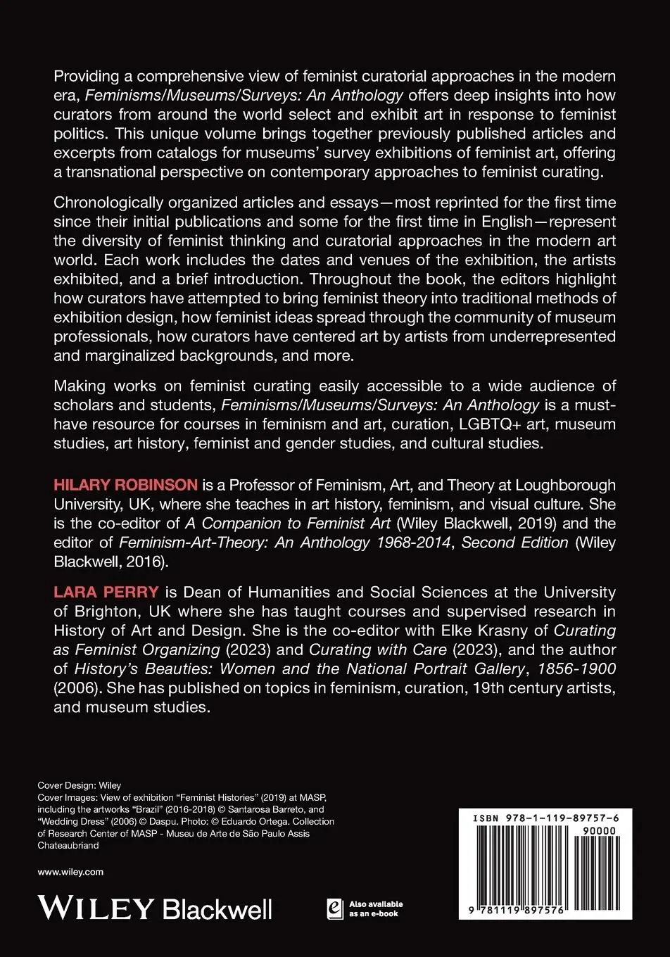 Rückseite: 9781119897576 | Feminisms/Museums/Surveys | An Anthology | Hilary Robinson (u. a.)