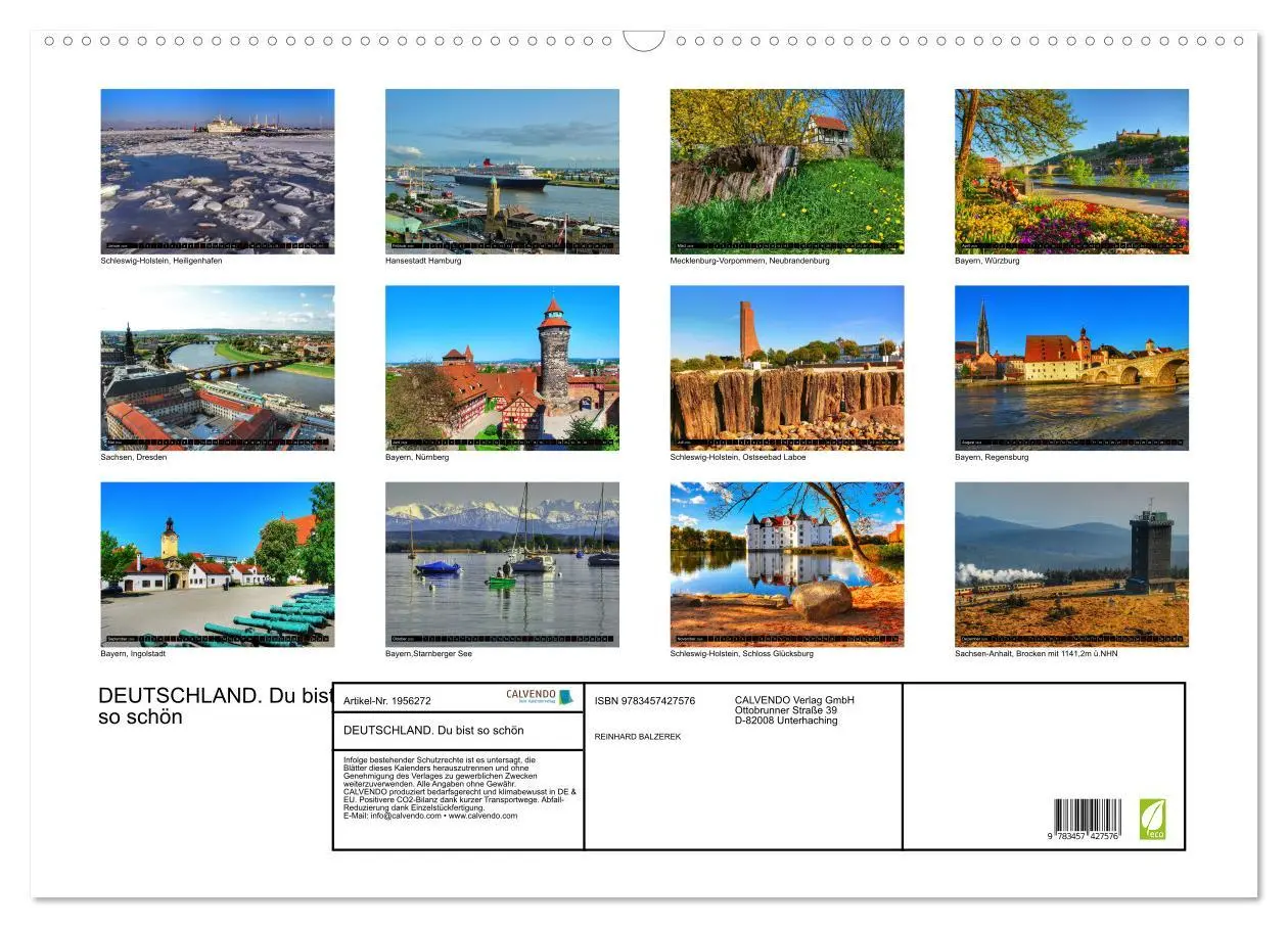 Bild: 9783457427576 | DEUTSCHLAND. Du bist so schön (Wandkalender 2026 DIN A2 quer),...