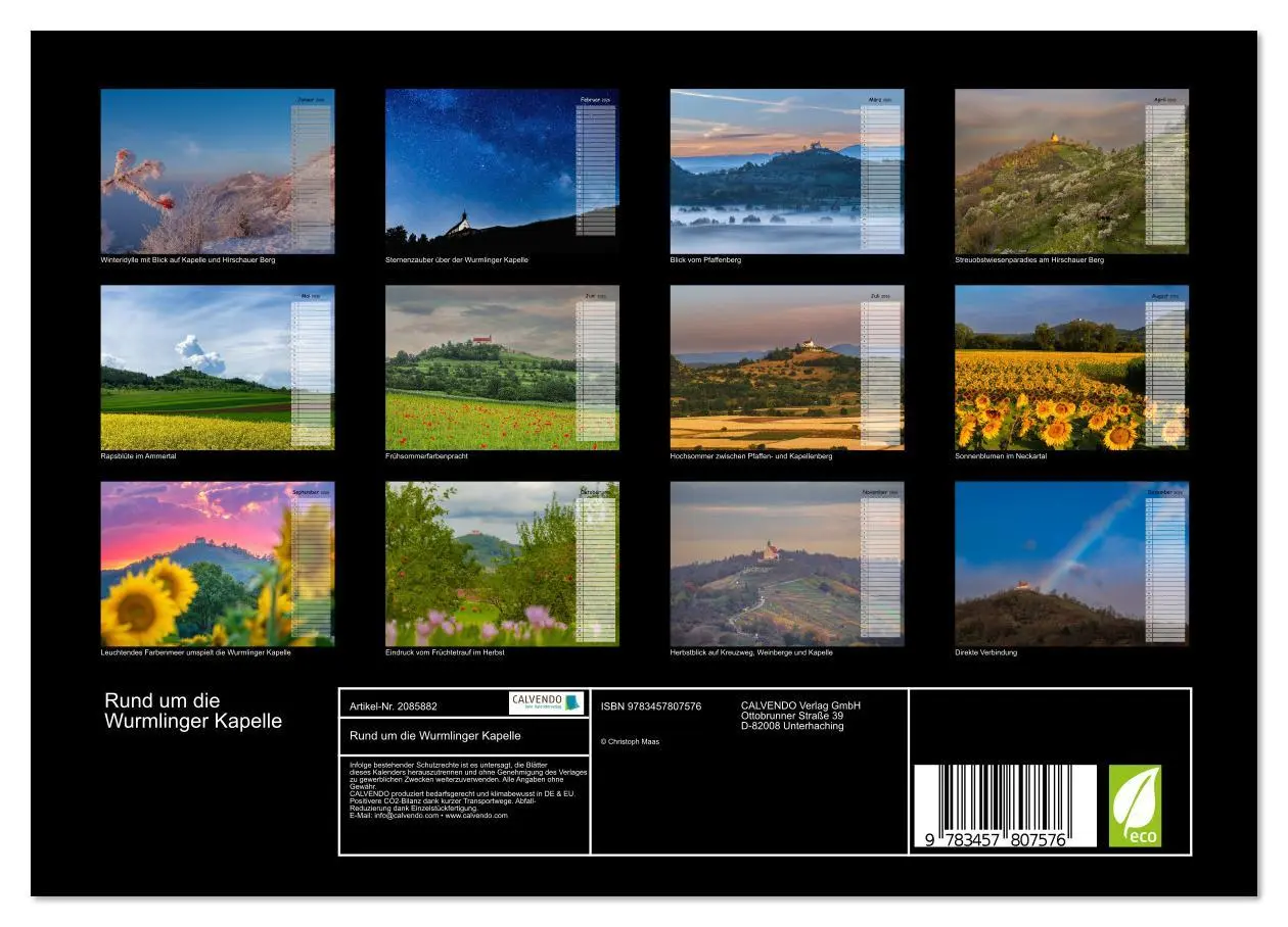 Bild: 9783457807576 | Rund um die Wurmlinger Kapelle (Wandkalender 2026 DIN A4 quer),...