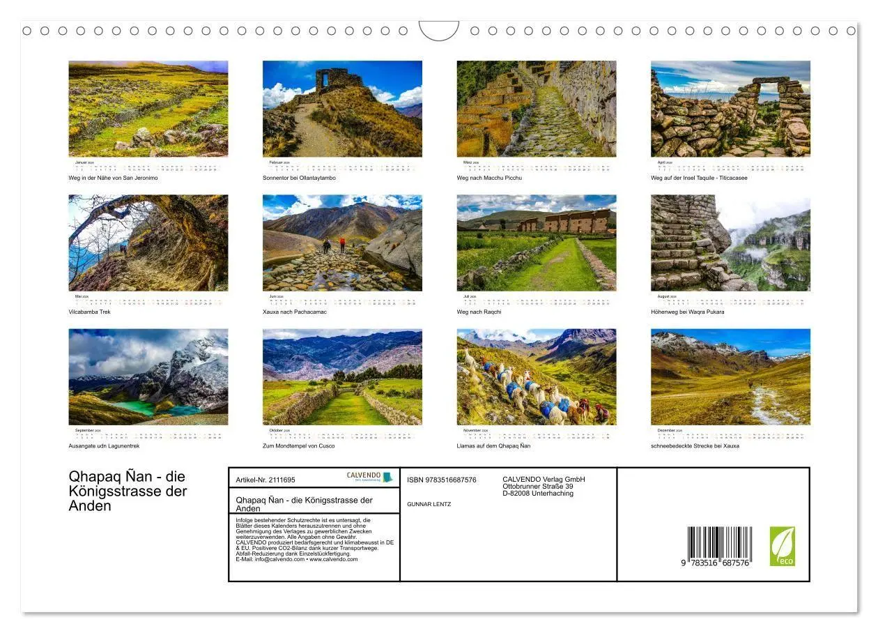 Bild: 9783516687576 | Qhapaq Ñan - die Königsstrasse der Anden (Wandkalender 2026 DIN A3...