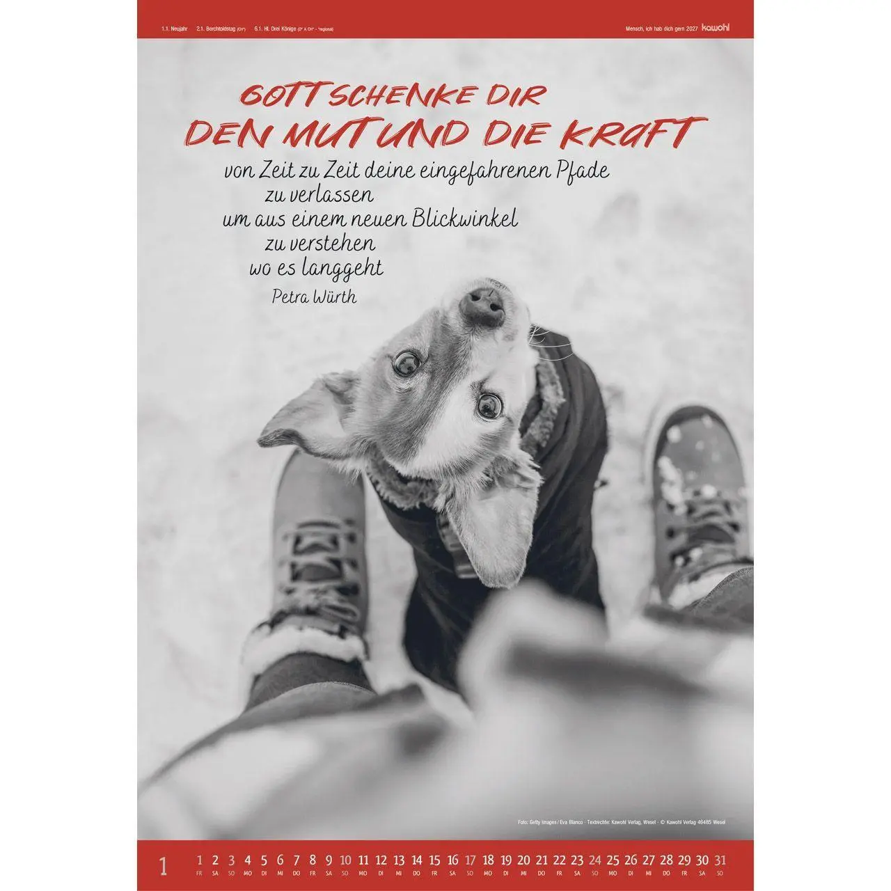 Bild: 9783754807576 | Mensch - ich hab dich gern 2027 | S/W-Kalender | Kalender | 14 S.