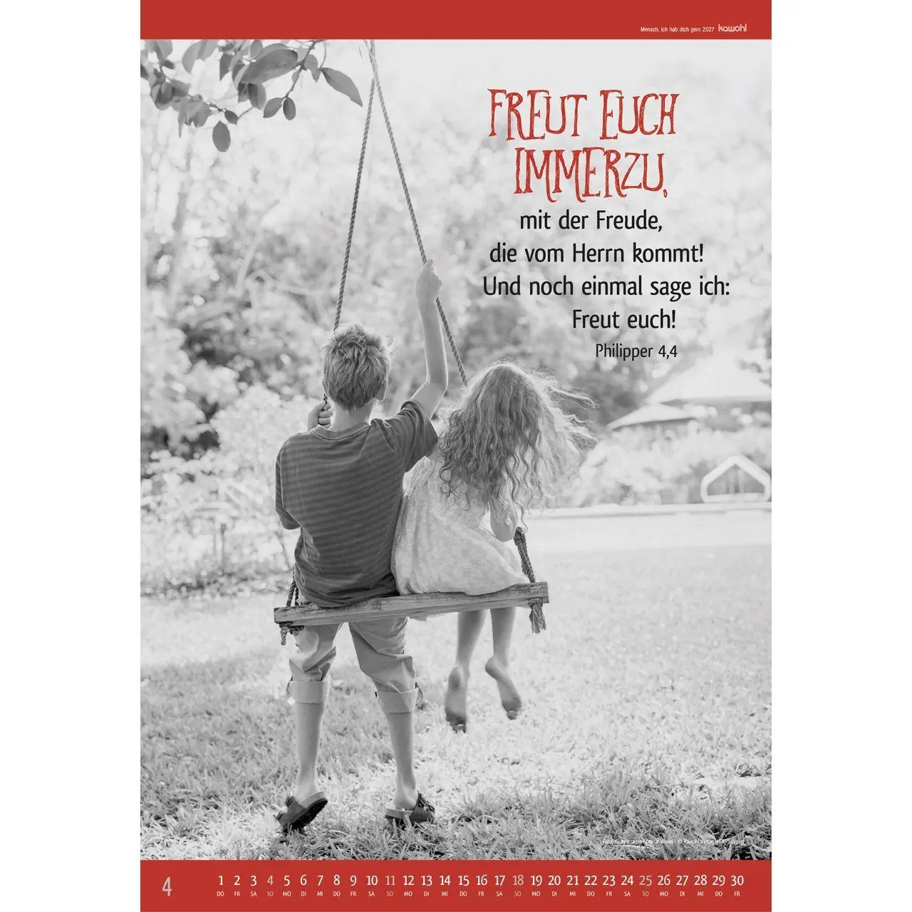 Bild: 9783754807576 | Mensch - ich hab dich gern 2027 | S/W-Kalender | Kalender | 14 S.