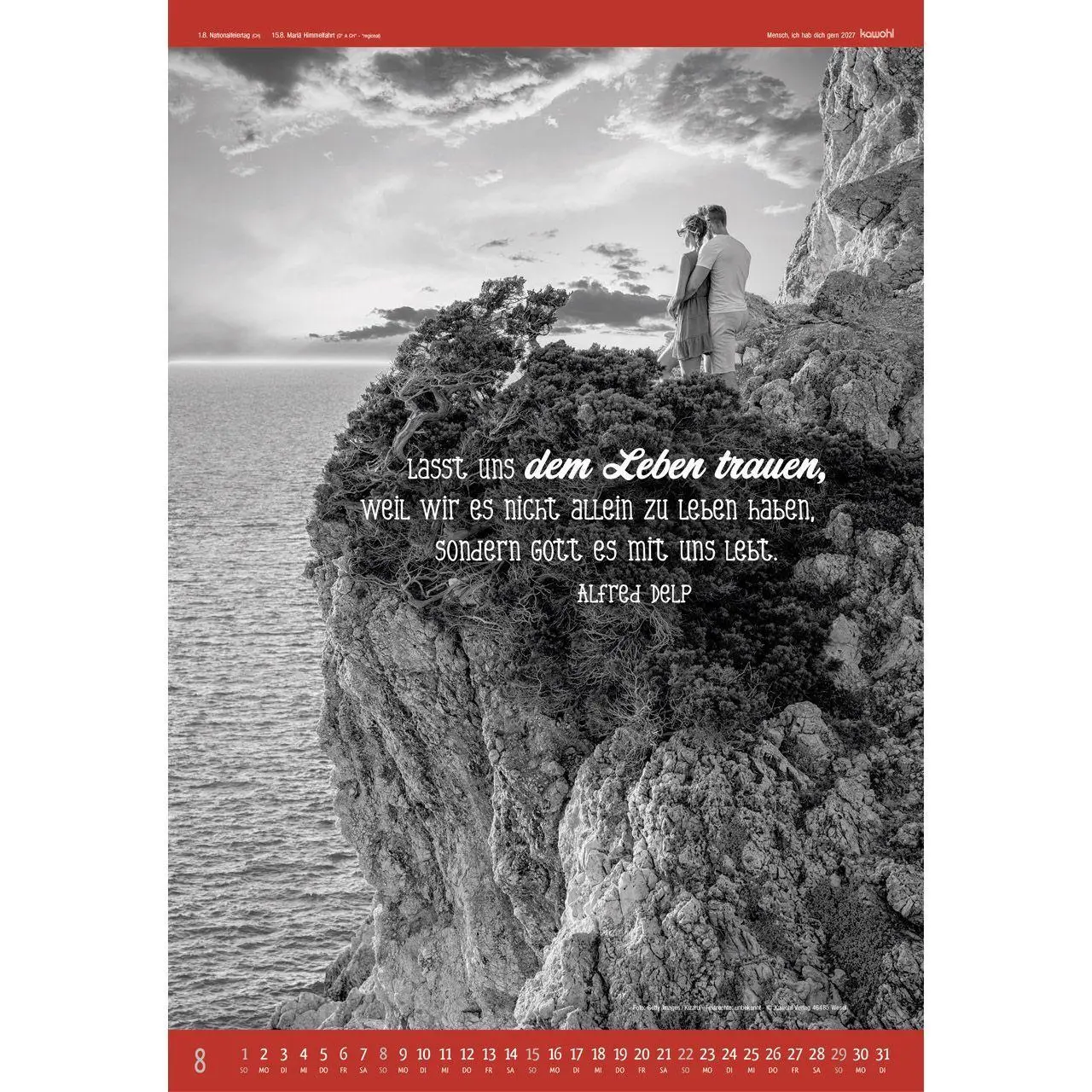 Bild: 9783754807576 | Mensch - ich hab dich gern 2027 | S/W-Kalender | Kalender | 14 S.