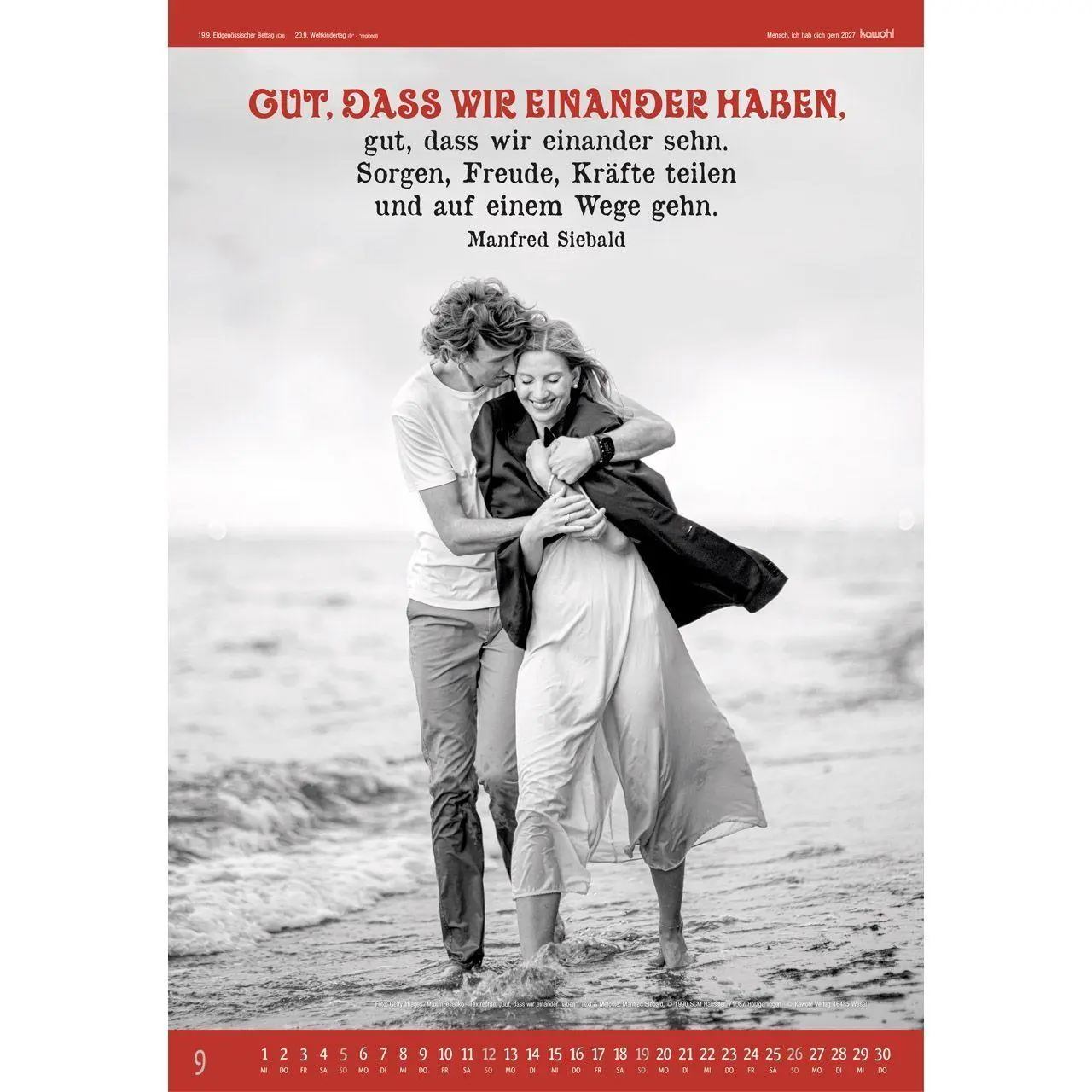 Bild: 9783754807576 | Mensch - ich hab dich gern 2027 | S/W-Kalender | Kalender | 14 S.