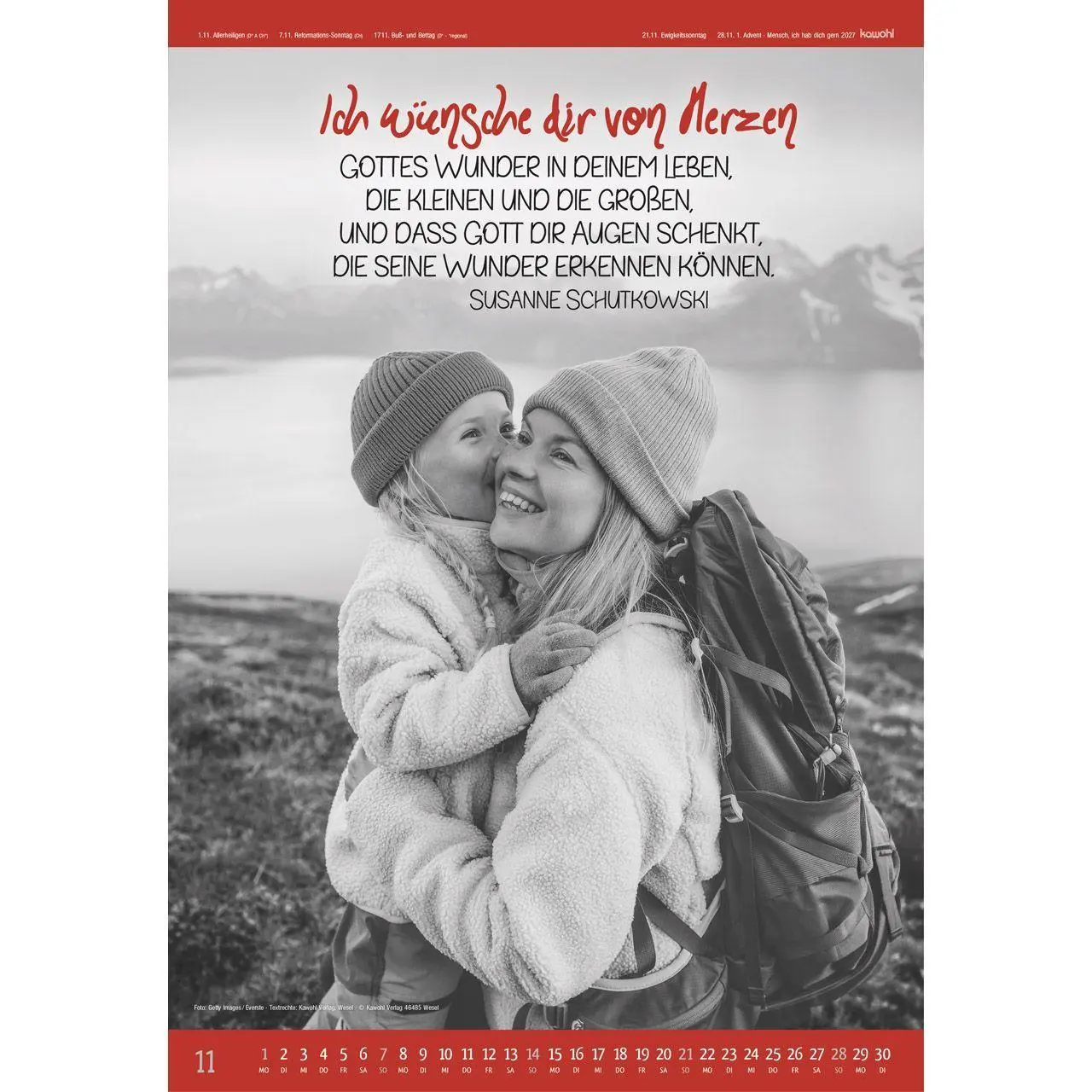 Bild: 9783754807576 | Mensch - ich hab dich gern 2027 | S/W-Kalender | Kalender | 14 S.