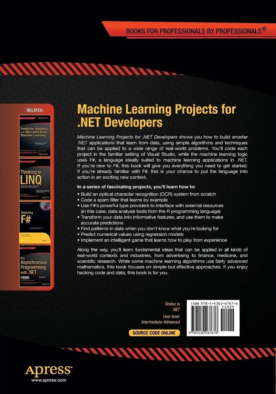Rückseite: 9781430267676 | Machine Learning Projects for .NET Developers | Mathias Brandewinder