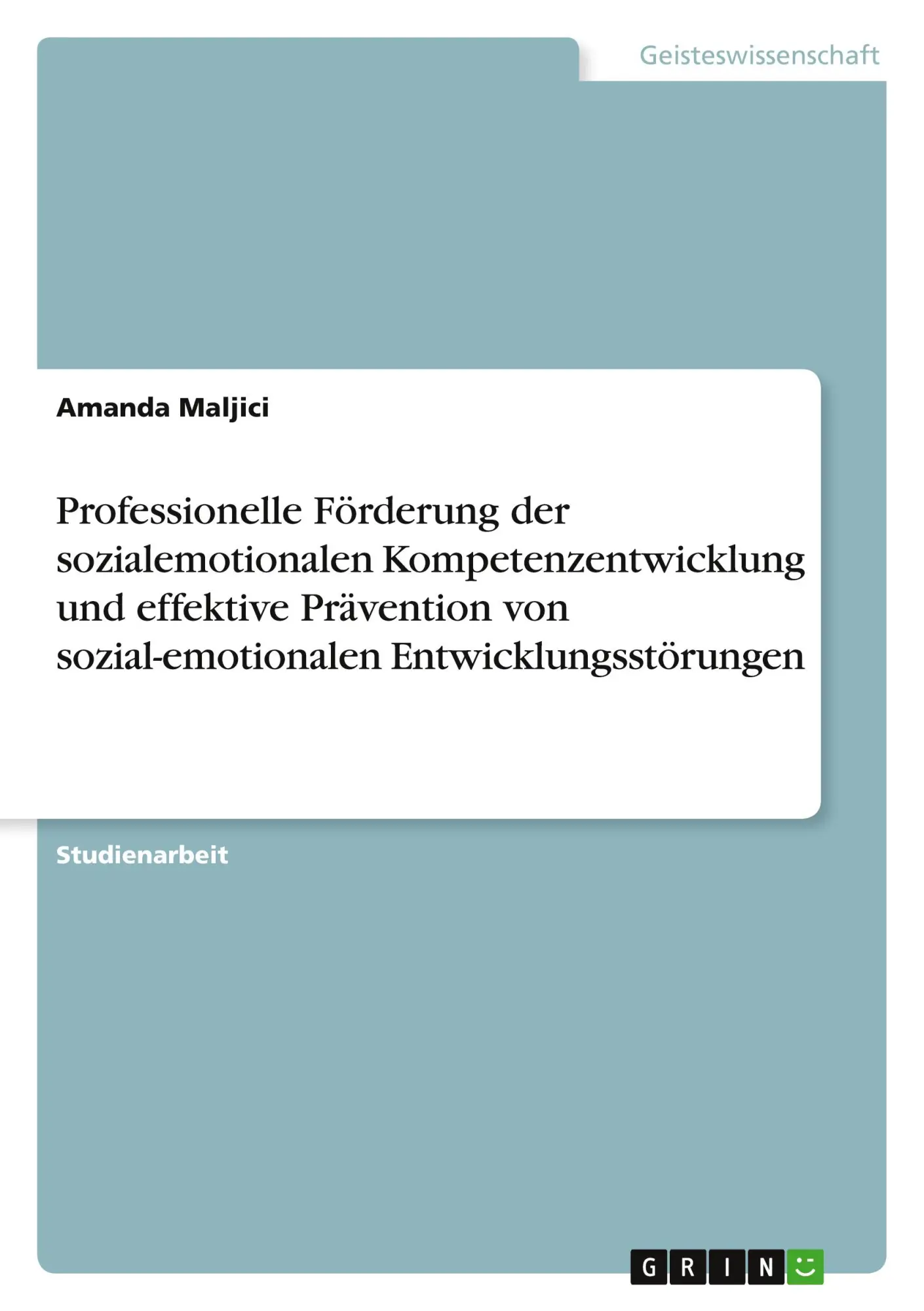 Cover: 9783389107676 | Professionelle Förderung der sozialemotionalen Kompetenzentwicklung...