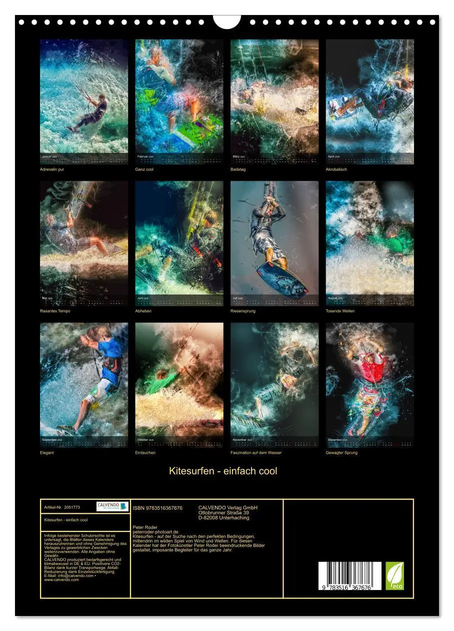 Bild: 9783516367676 | Kitesurfen - einfach cool (Wandkalender 2026 DIN A3 hoch), CALVENDO...