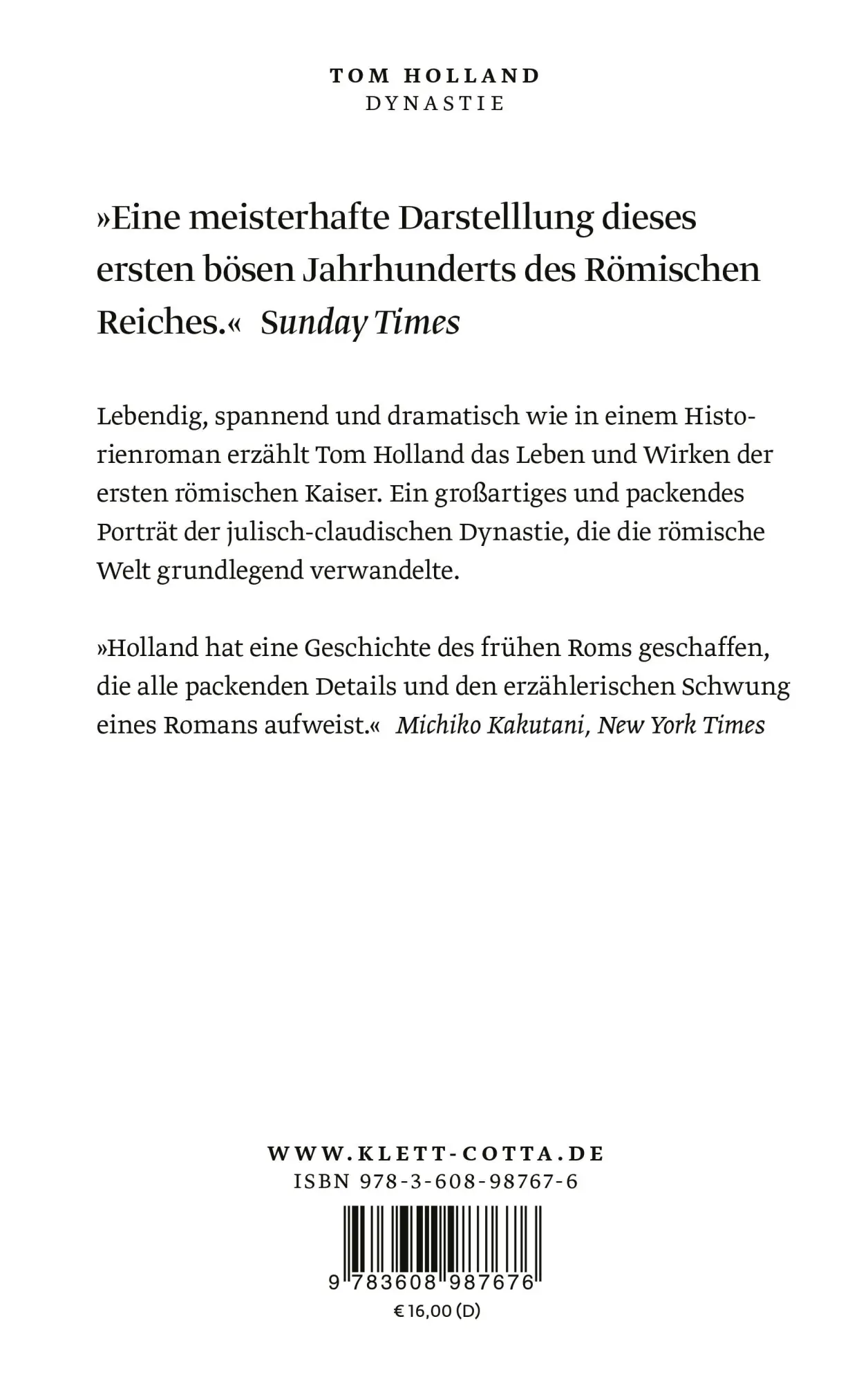 Rückseite: 9783608987676 | Dynastie | Glanz und Elend der Römischen Kaiser von Augustus bis Nero