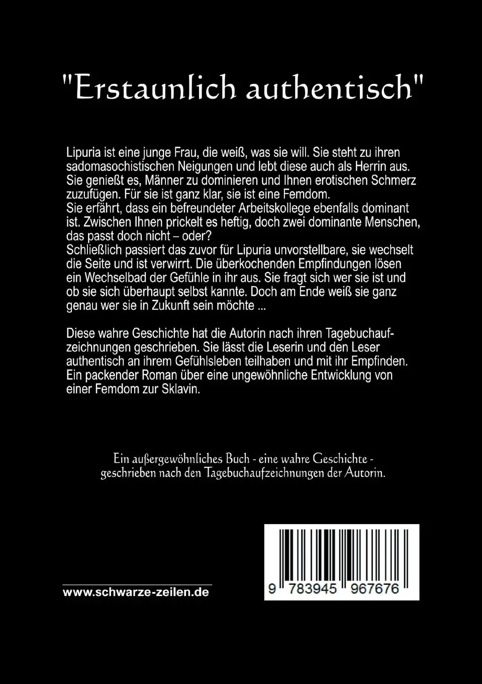 Rückseite: 9783945967676 | Ich war seine Sklavin | Mein Weg von der Herrin zur Sklavin | Lipuria