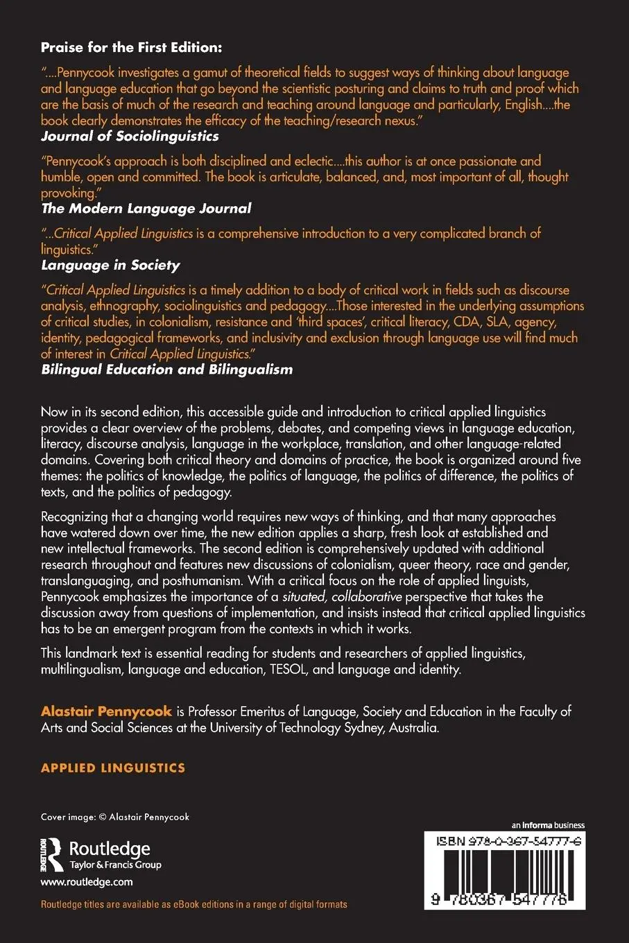 Rückseite: 9780367547776 | Critical Applied Linguistics | A Critical Re-Introduction | Pennycook