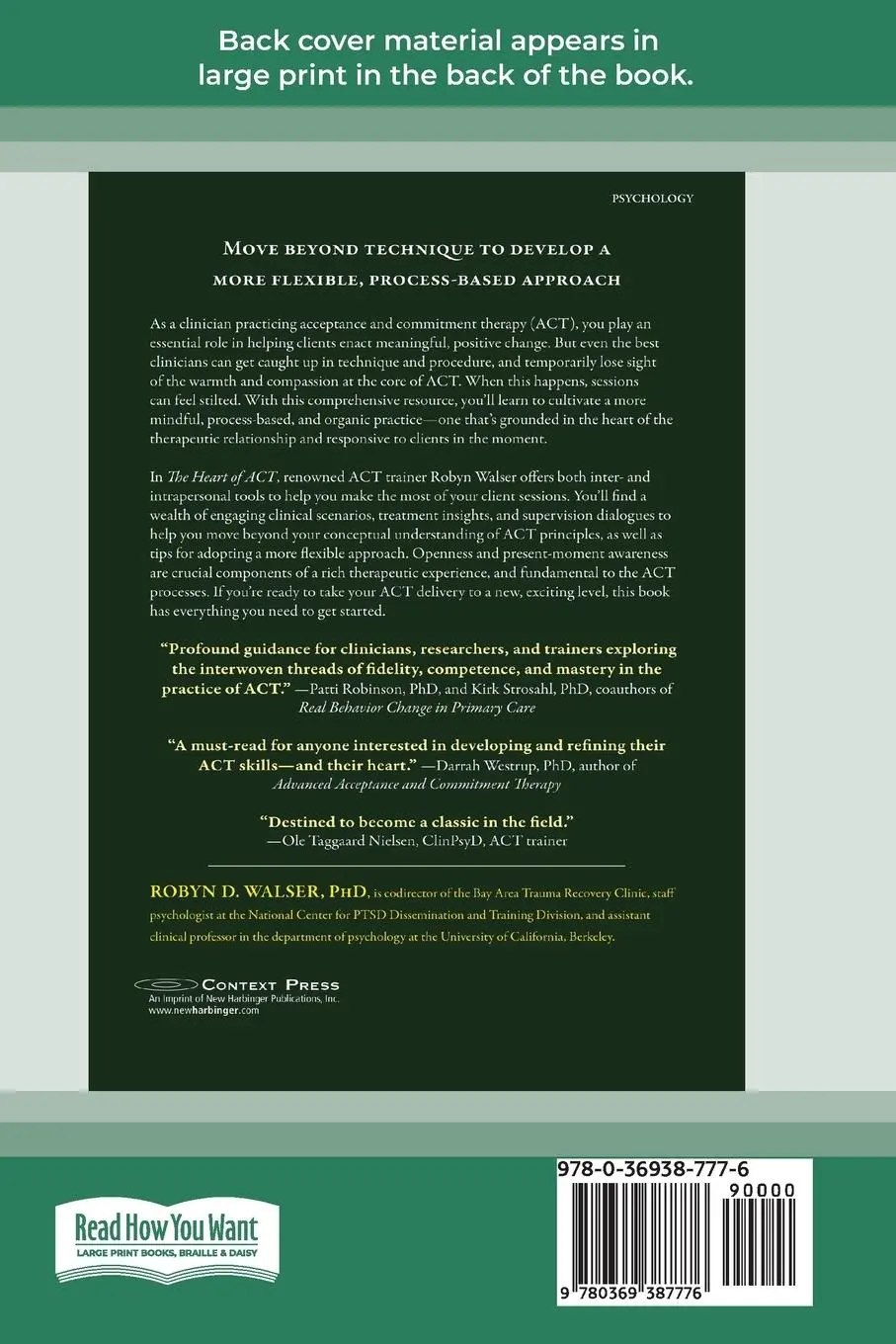 Rückseite: 9780369387776 | The Heart of ACT | Robyn D. Walser | Taschenbuch | Englisch | 2021