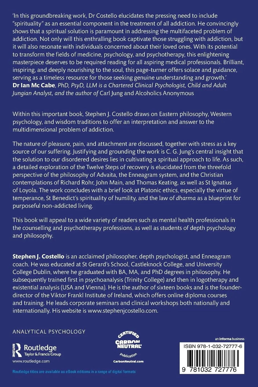 Rückseite: 9781032727776 | The Alchemy of Addiction | Stephen J. Costello | Taschenbuch | 2024