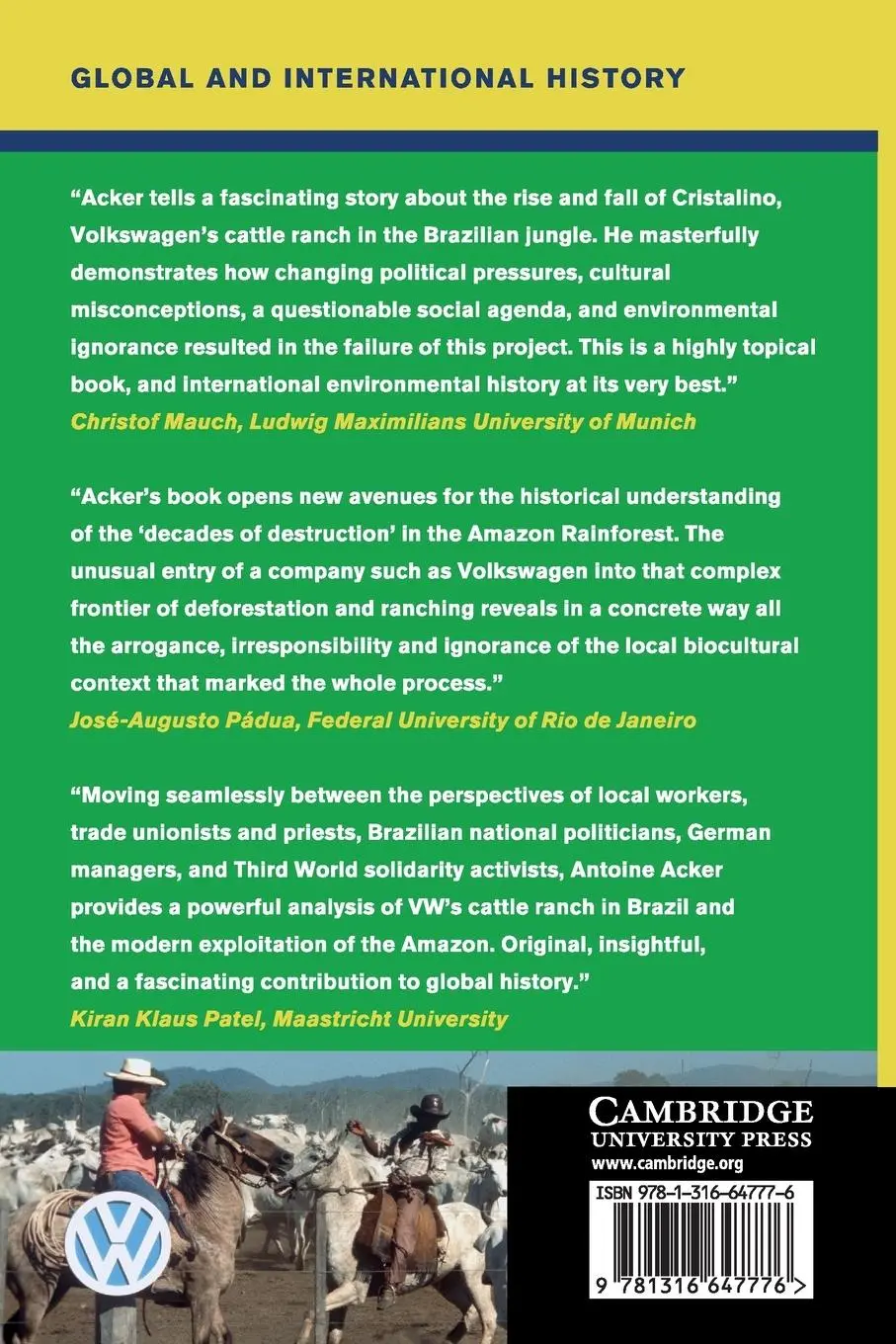 Rückseite: 9781316647776 | Volkswagen in the Amazon | Antoine Acker | Taschenbuch | Paperback