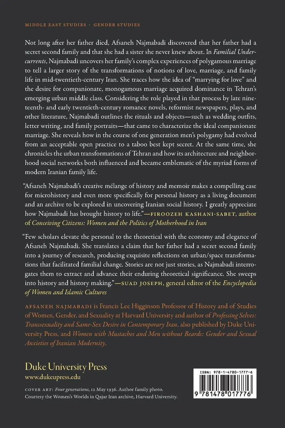 Rückseite: 9781478017776 | Familial Undercurrents | Afsaneh Najmabadi | Taschenbuch | Englisch