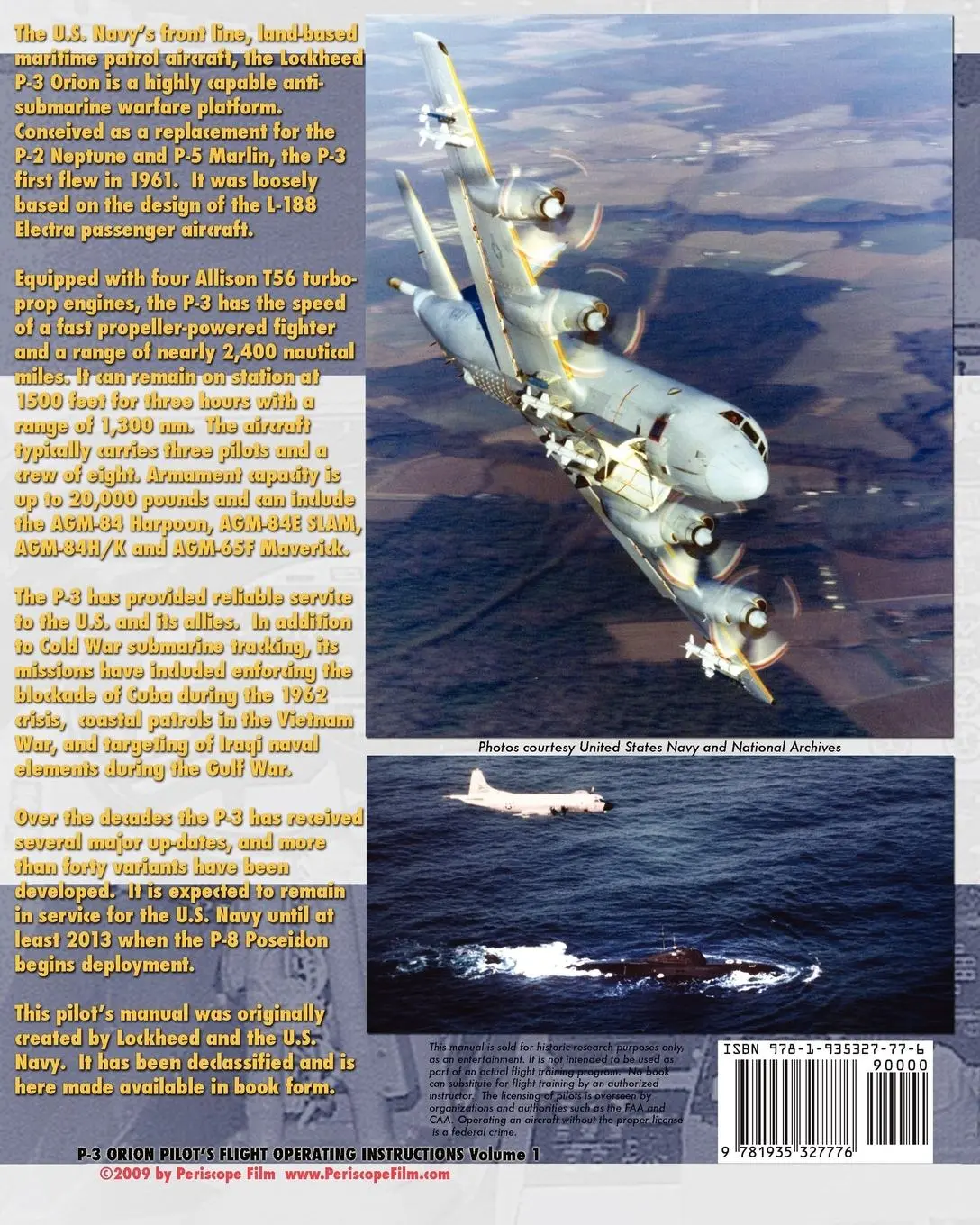 Rückseite: 9781935327776 | P-3 Orion Pilot's flight Operating Instructions Vol. 1 | Navy | Buch