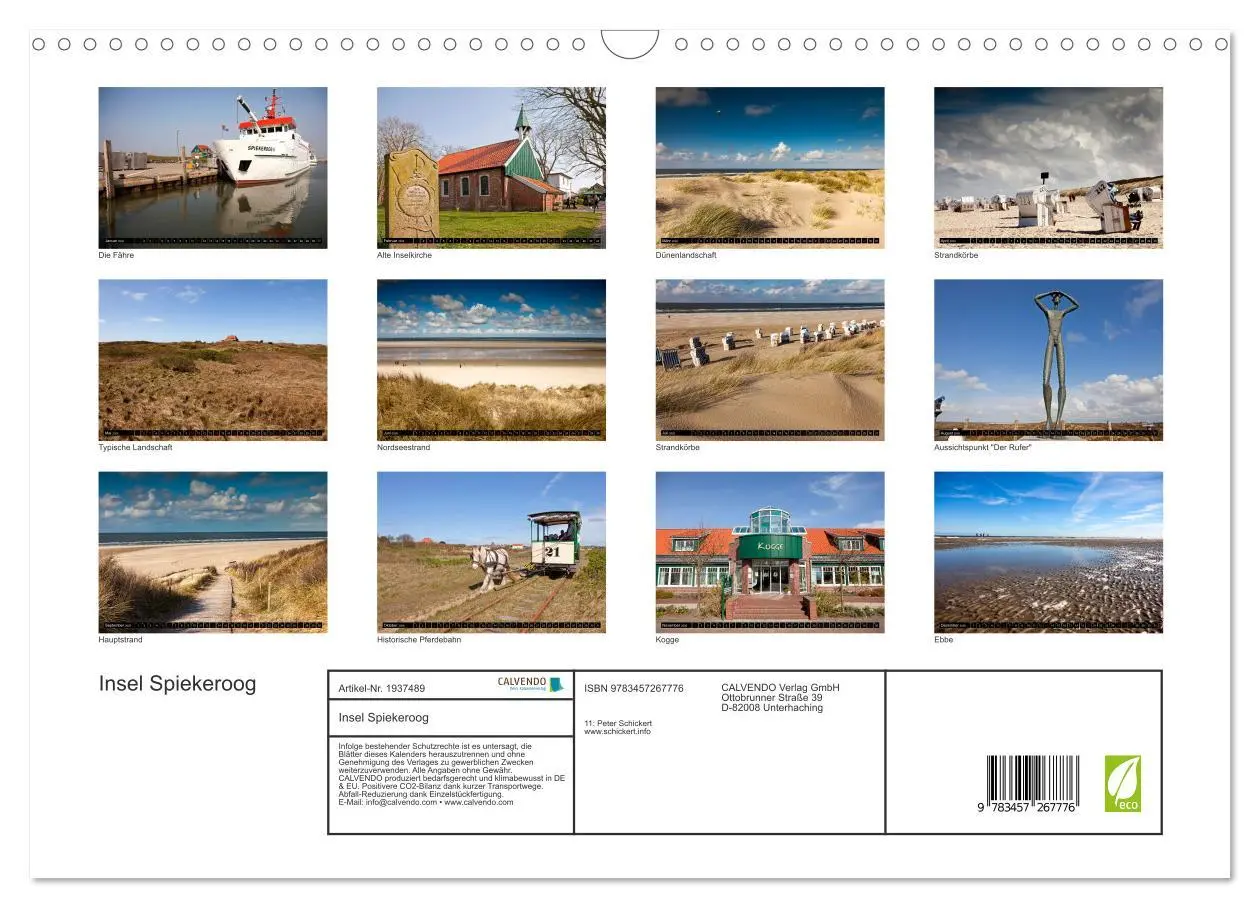 Bild: 9783457267776 | Insel Spiekeroog (Wandkalender 2026 DIN A3 quer), CALVENDO...