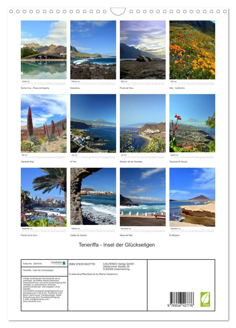 Bild: 9783516427776 | Teneriffa - Insel der Glückseligen (Wandkalender 2026 DIN A3 hoch),...