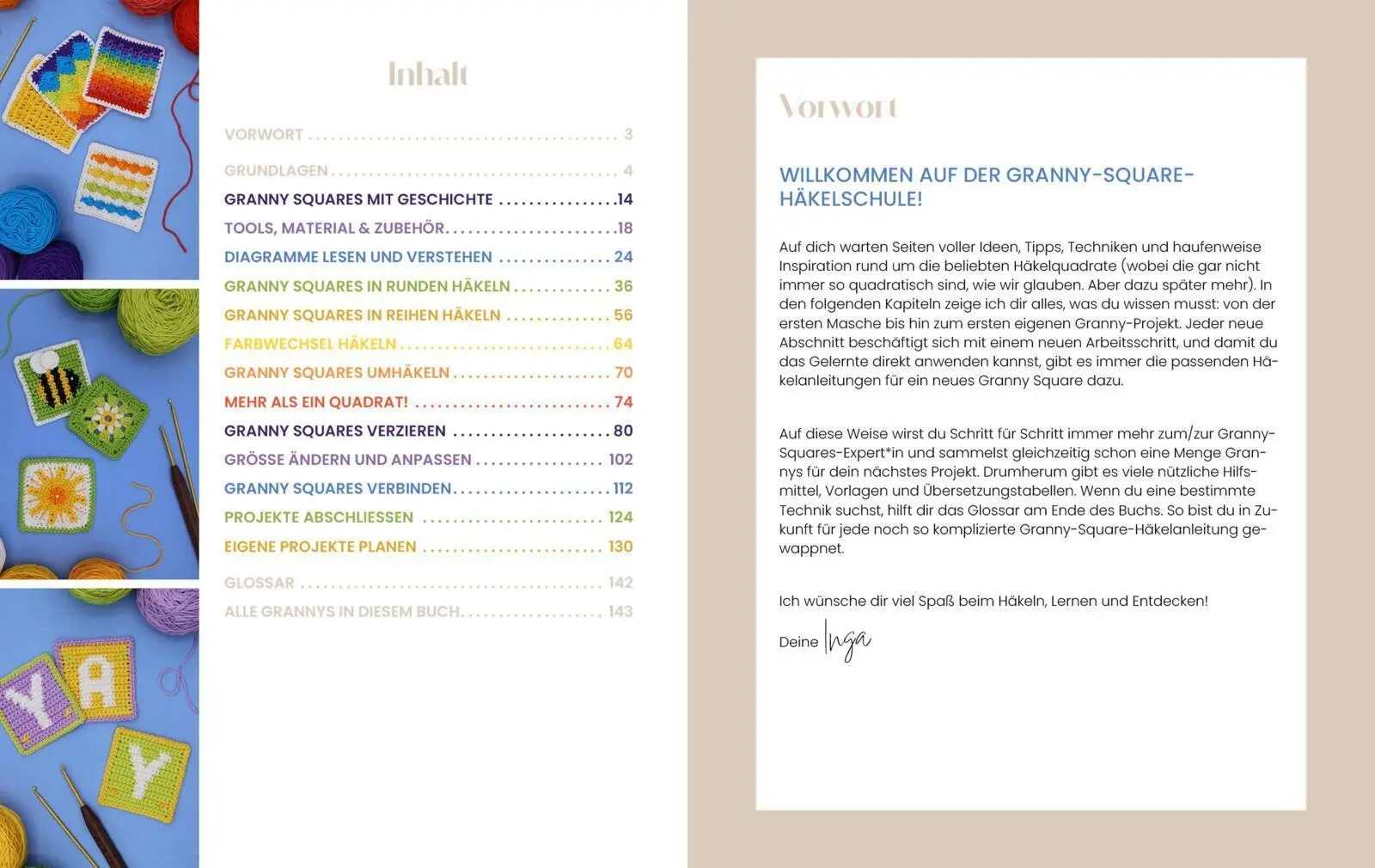 Bild: 9783747407776 | Granny Squares - Die Häkelschule | Inga Borges | Taschenbuch | 144 S.